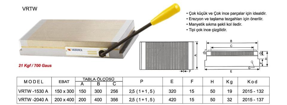 150X300 Manyetik Tabla Kollu (Çok İnce Çizgili)WRT