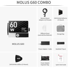 Zhiyun MOLUS G60 Bi-Color Pocket COB Monolight (Combo Kit)