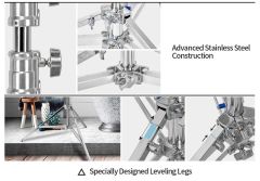 JINBEI M-8 2-in-1 Profesyonel Stüdyo Fonksiyonel Krom Işık Standı