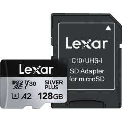 Lexar 128GB 205 MB/s Silver Plus microSD UHS-I V30 Hafıza Kartı