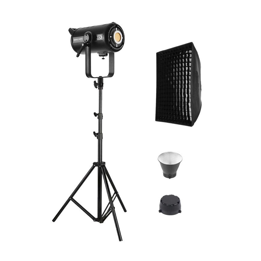 GDX EXC-220C-II Full Set (Gridli 60x90 Softbox + 260 cm Kalın Işık Ayağı)