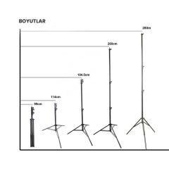 Gdx LS-288 Plus Yaylı Kalın Işık Ayağı (280 CM)