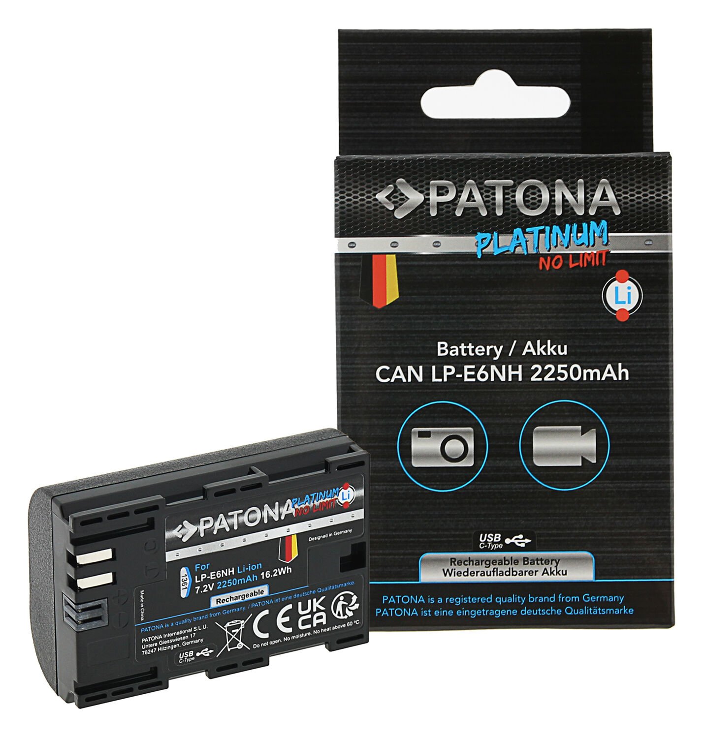 Patona Platinum Canon Lp-6NH Usb-C Batarya 1361