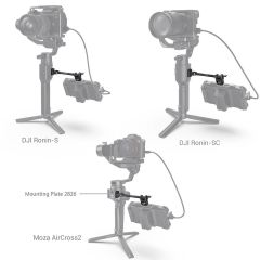 SmallRig 2889 DJI RONIN-S / SC ZHIYUN CRANE 2S / 3 / 3S / WEEBILL-S / MOZA  AirCross 2 Gimbalar  için  Ayarlanabilir Monitör Kolu