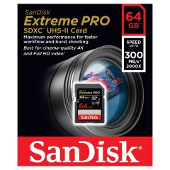 Sandisk Extreme Pro 64GB 300MB/s Class 10 UHS-II SDHC Hafıza Kartı SDSDXPK-064G-GN4IN