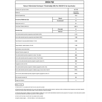 Altus AL-101 IC Çamaşır Kurutma Makinesi