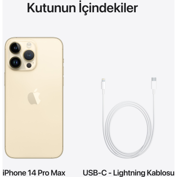 Apple İphone 14 Promax 128Gb Gold Cep Telefonu (D)