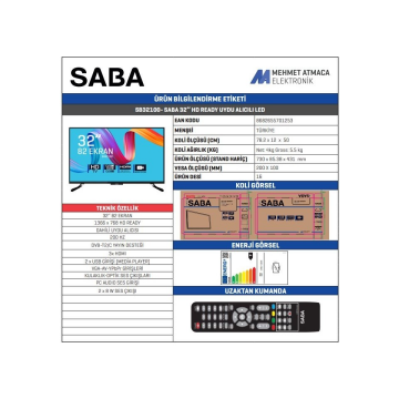 SABA SB32100 32'' Hd Ready Uydulu Led Tv