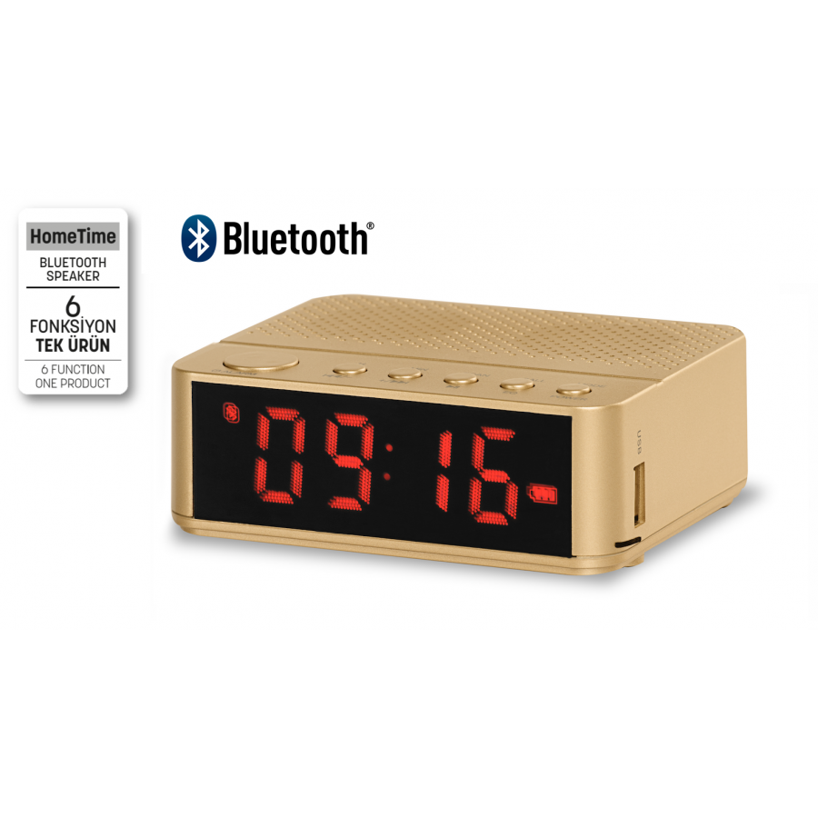 GOLDMASTER WAKER BT.ALARM SAATLİ RADYO GOLD 3008044-8