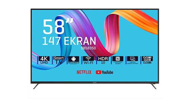SABA SB58F350 58'' ULT HD 4K Android Smart Led Tv
