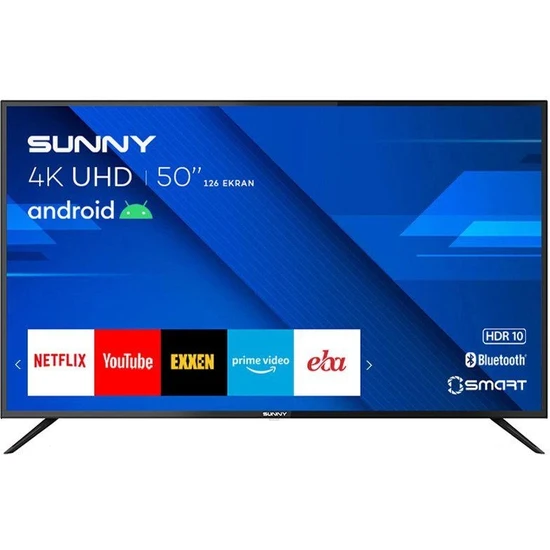 Sunny SN50FMN403 4K Ultra HD  127 Ekran Uydu Alıcılı Android Smart LED TV
