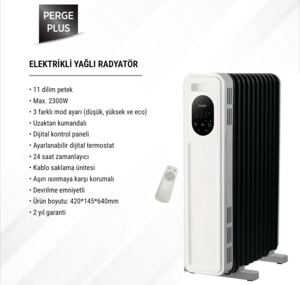 RAKS PERGE PLUS YAĞLI RADYATÖR