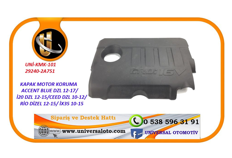 Hyundai Kapak Motor Koruma Accent Blue Dizel 12-17/İ20 Dizel 12-15/Ceed Dizel 10-12/Rio Dizel 12-15/İx35 Dizel 10-15 (Orjinal Tip)