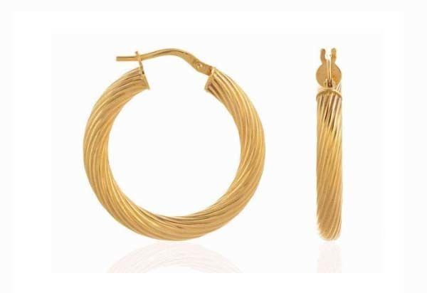 Moom Mücevherat Kadın İtalyan Halka Küpe 14 Ayar Altın (2,9 cm)
