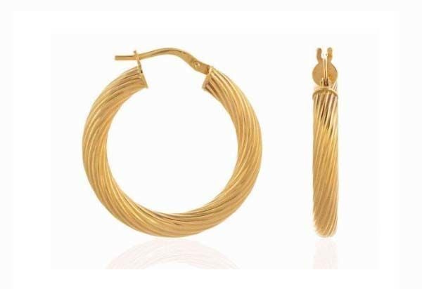 Moom Mücevherat Kadın İtalyan Halka Küpe 14 Ayar Altın (2,9 cm)