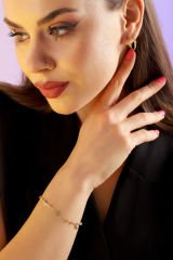 Moom Mücevherat Kadın 14 Ayar Altın Üç Renk Dorikalı Şans Bilekliği