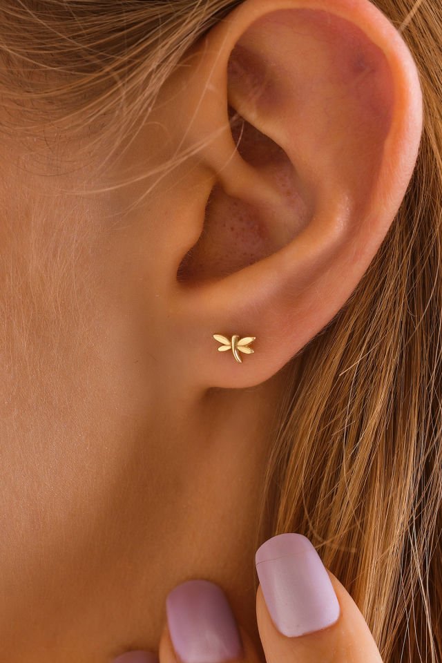 MOOM MÜCEVHERAT 14 Ayar Altın Tragus Küpe Yusufcuk Vidalı