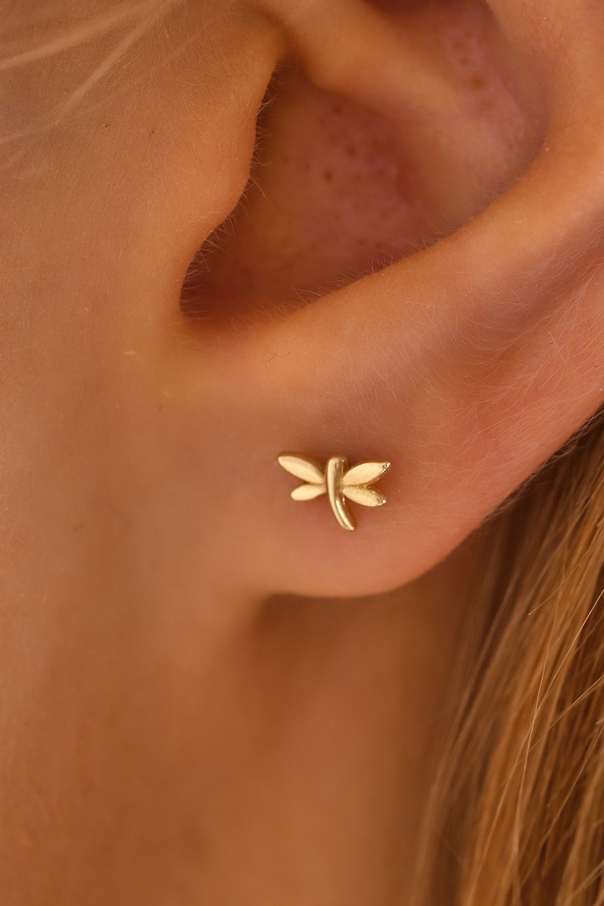 MOOM MÜCEVHERAT 14 Ayar Altın Tragus Küpe Yusufcuk Vidalı