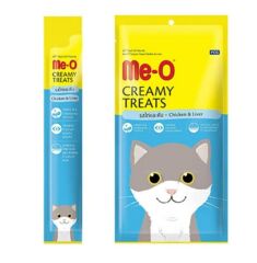 Me-O Creamy Treats Tavuklu ve Ciğerli Kedi Ödülü 4 x 15 Gr