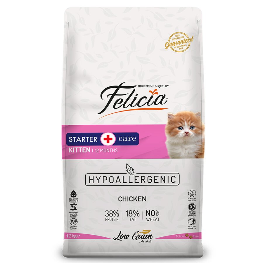 Felicia Yavru Tavuklu Az Tahıllı HypoAllergenic Kedi Maması 12 Kg