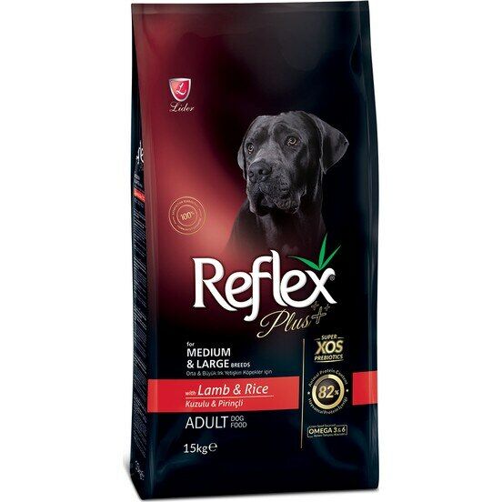 Reflex Plus Kuzu Etli ve Pirinçli Orta ve Büyük Irk Yetişkin Köpek Maması 15 Kg