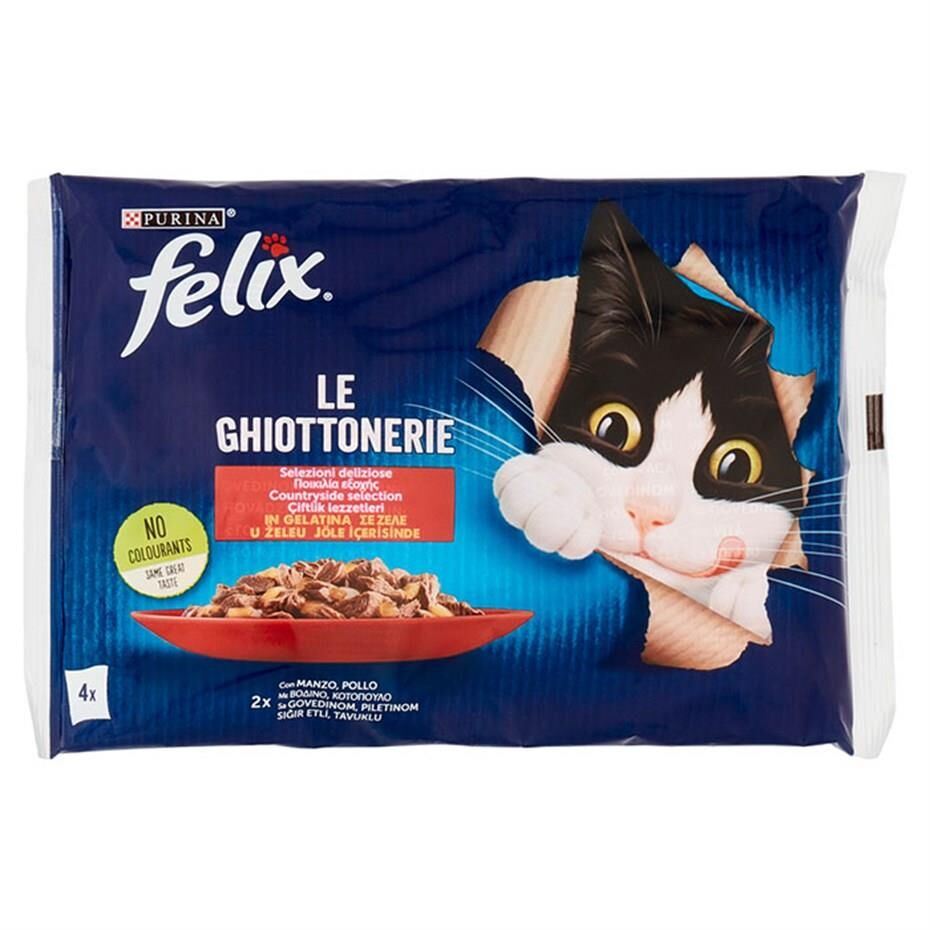 Purina Felix Multipack Sığır ve Tavuk Etli Yetişkin Kedi Maması 4 x 85 Gr
