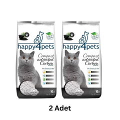 Happy4pet Topaklaşan Kedi Kumu Activ Carbon Ince Taneli 10 Lt x 2 Adet
