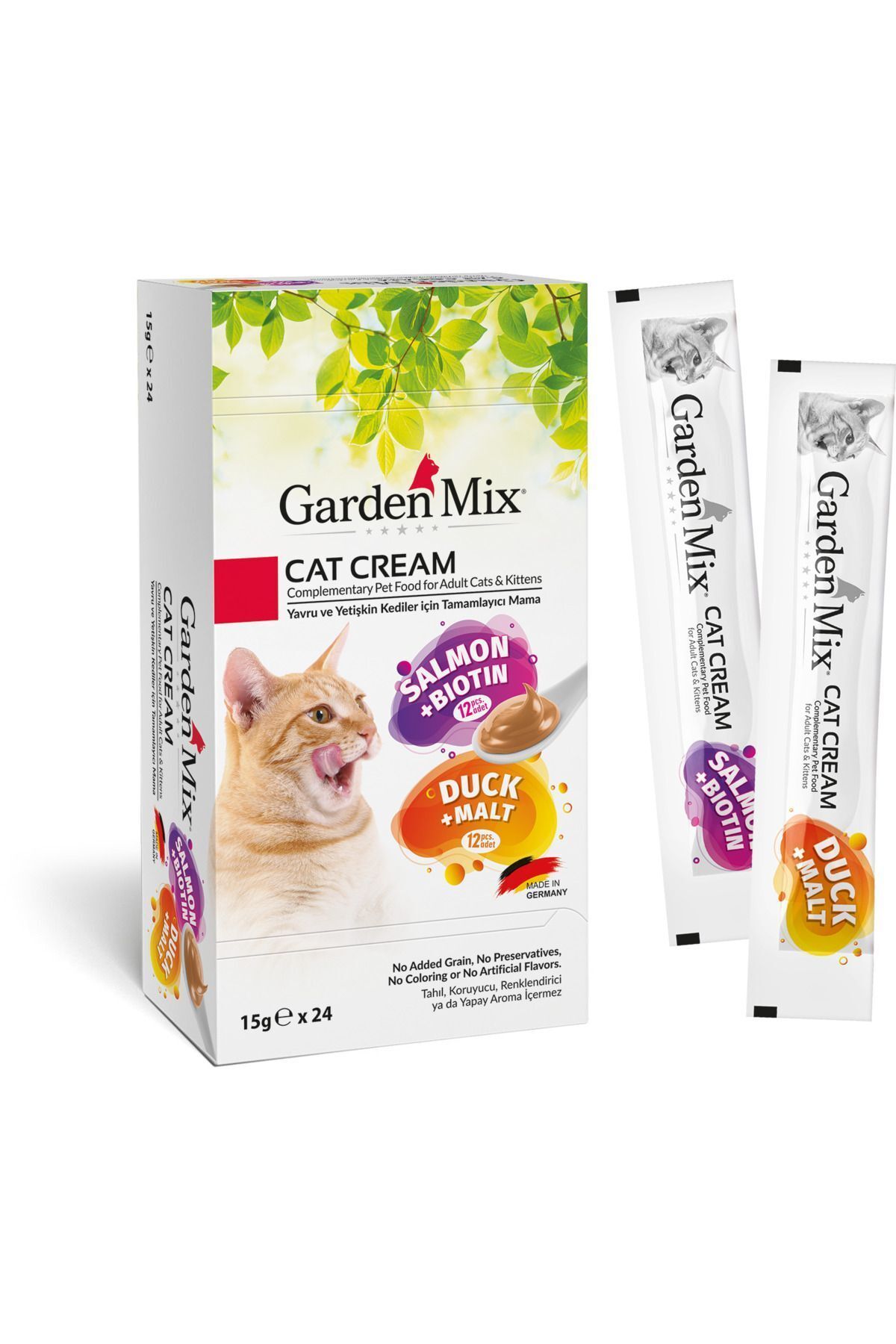 GardenMix Somonlu ve Ördekli Karışık Sıvı Kedi Ödülü 24X15 Gr