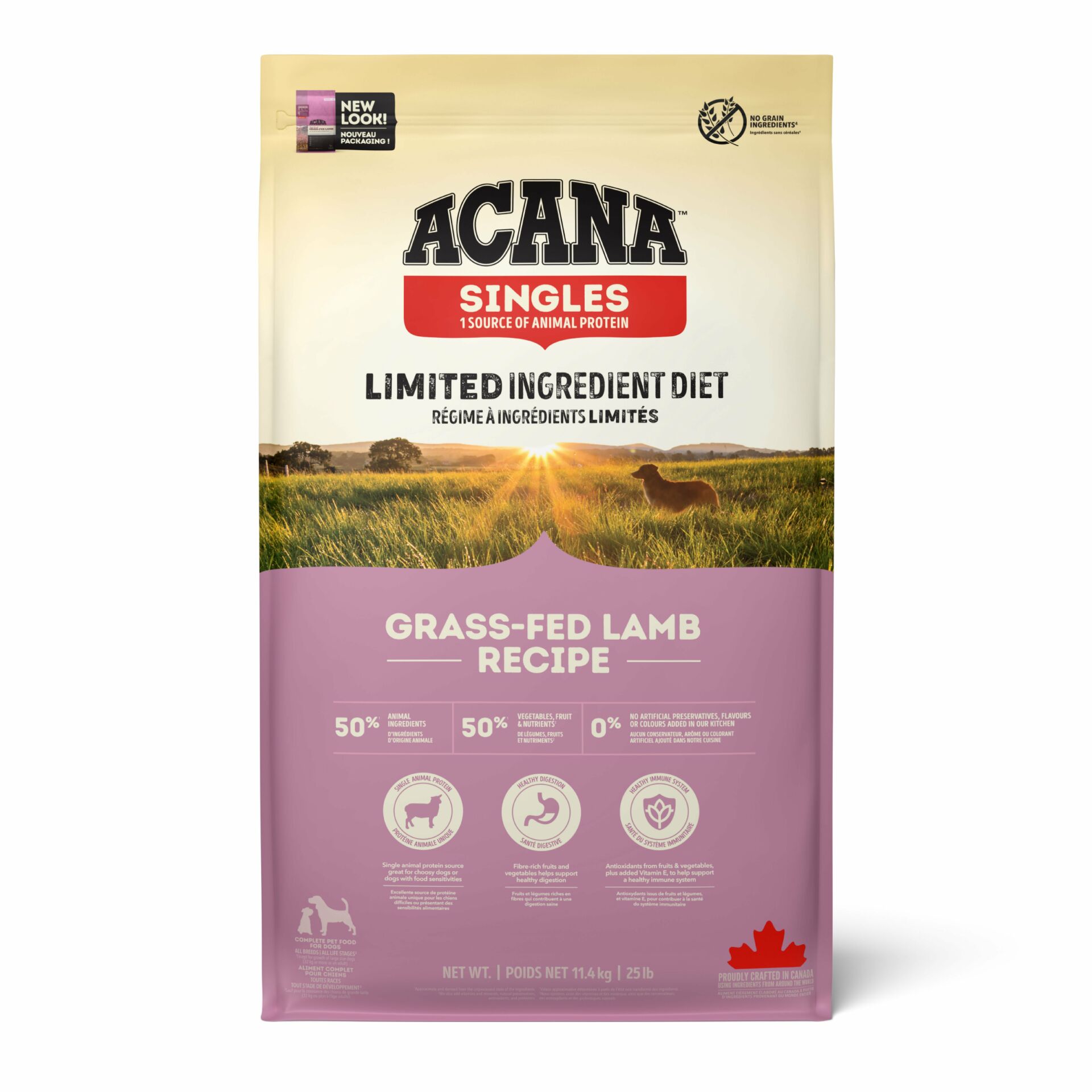 ACANA Singles Grass-Fed Lamb Tüm Irk ve Yaşam Evreleri İçin Kuzu Etli Köpek Maması 11,4kg