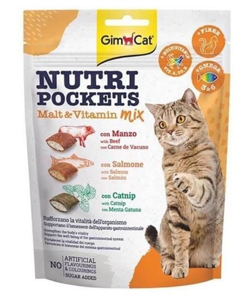 GimCat Nutripockets Malt Vitamin Mix Kedi Ödülü 150 Gr
