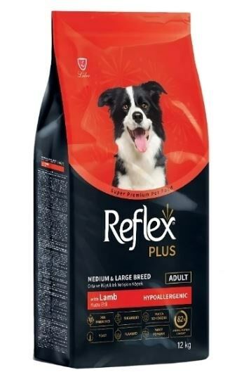 Reflex Plus Kuzu Etli Orta ve Büyük Irk Yetişkin Köpek Maması 12 Kg