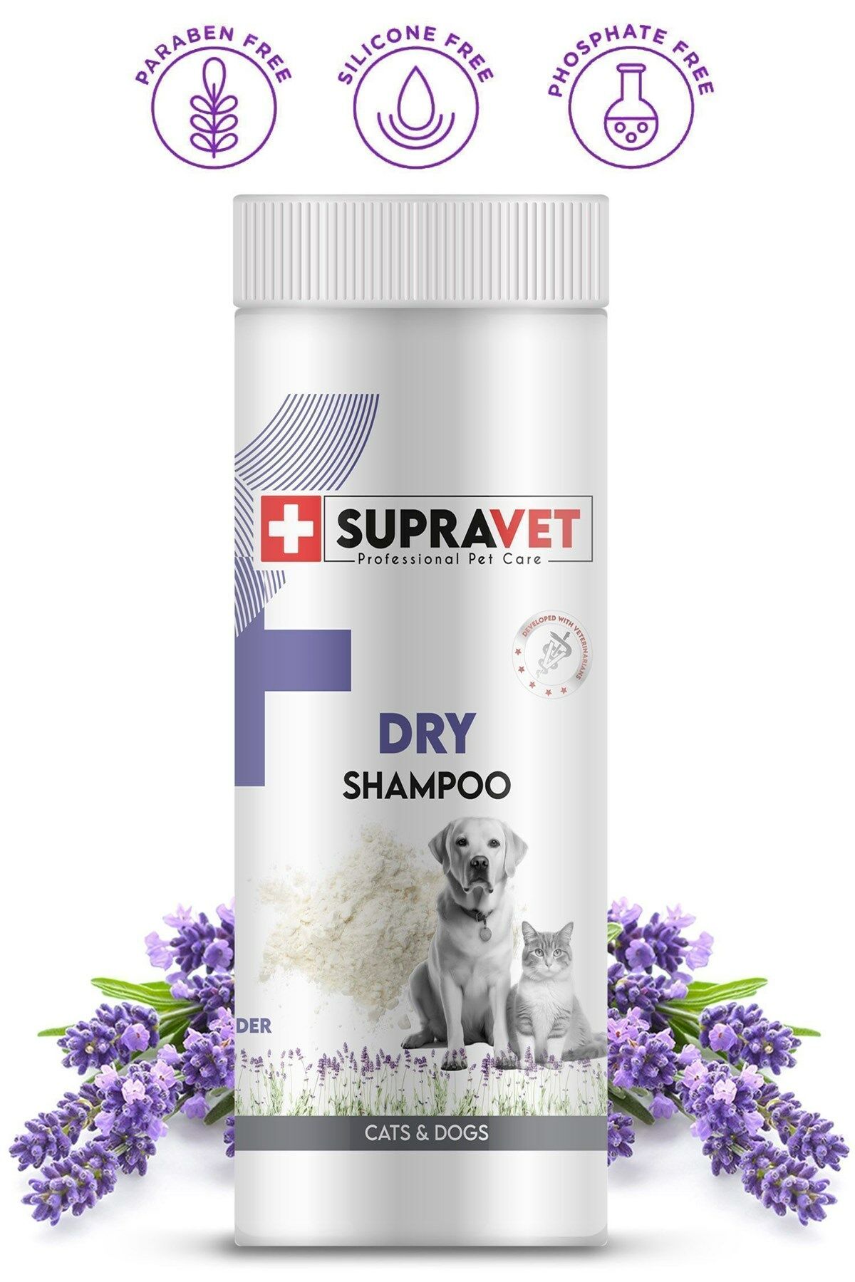 Supravet Dry Shampoo Lavanta Özlü Kedi Köpek Toz Şampuan 150 ml