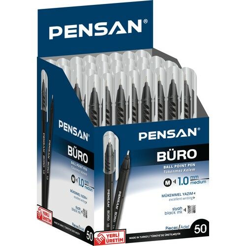 PENSAN 2270 SİYAH BÜRO TÜKENMEZ KALEM 1.0 MM 50Lİ PK