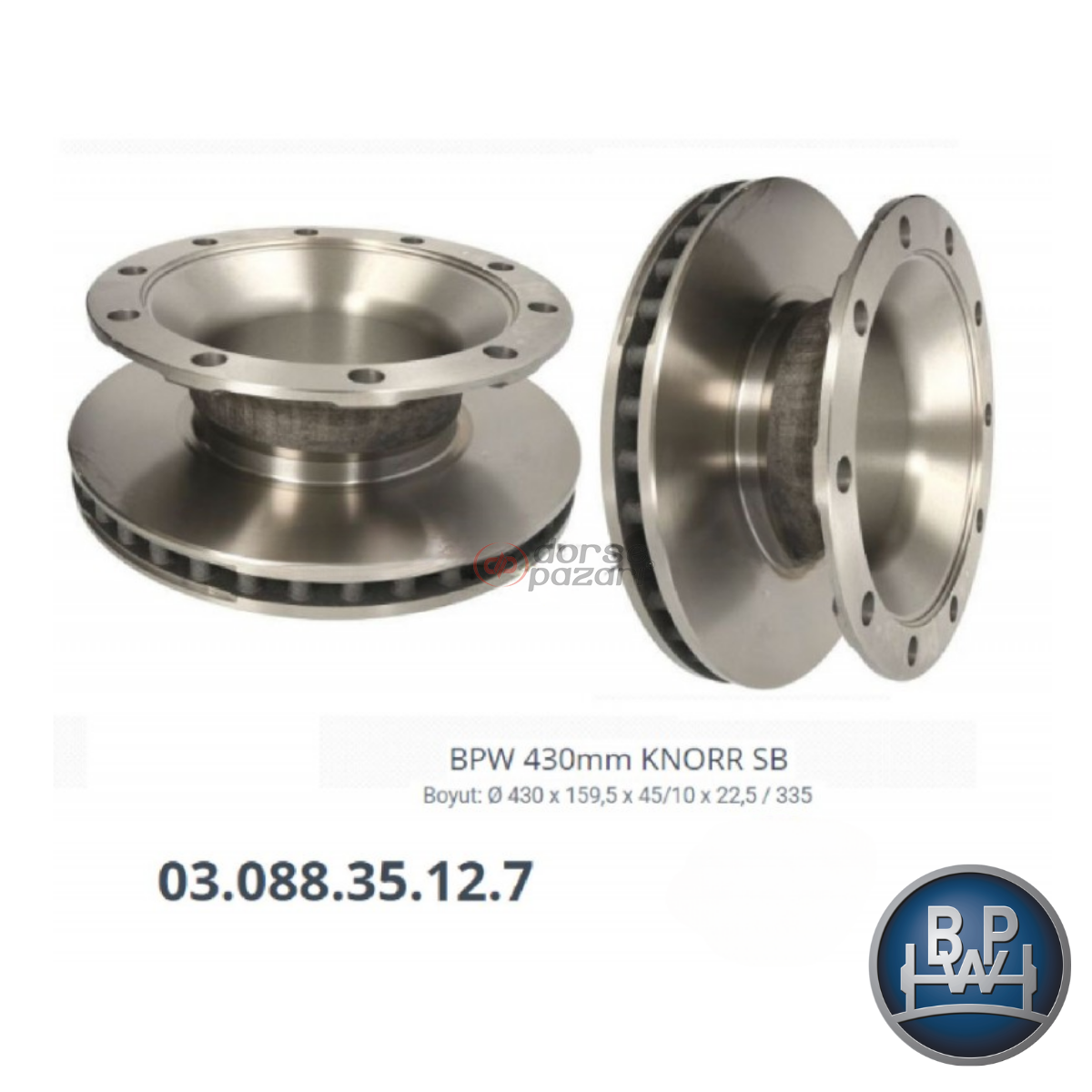BPW FREN DİSK 298 GENİŞ BOĞAZ