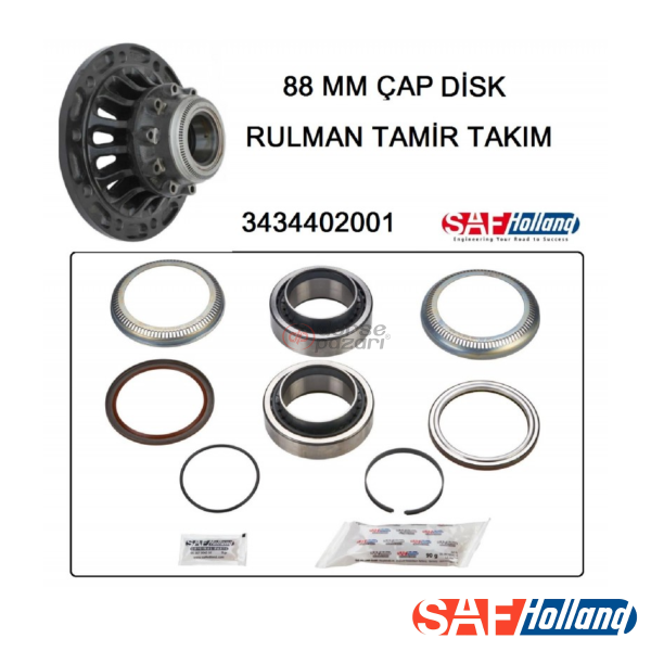 SAF DİSK PORYA RULMAN SET 88 MM 03434402001