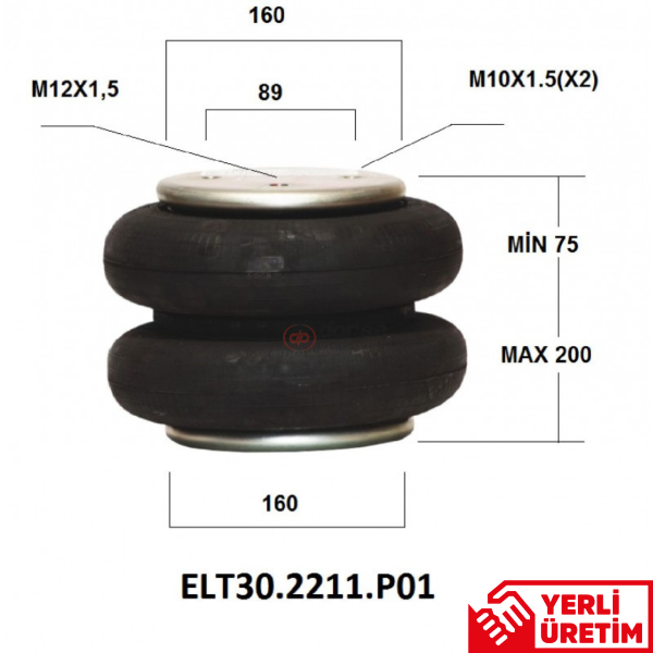 İKİ KATLI KÖRÜK DORSE DİNGİL KALDIRMA DÜZ E30.2211.P01