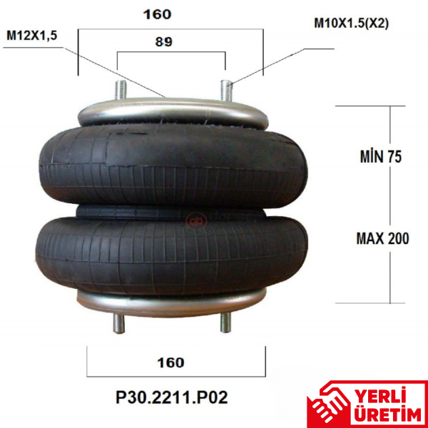 İKİ KATLI KÖRÜK DORSE DİNGİL KALDIRMA SAPLAMA P30.2211.P02