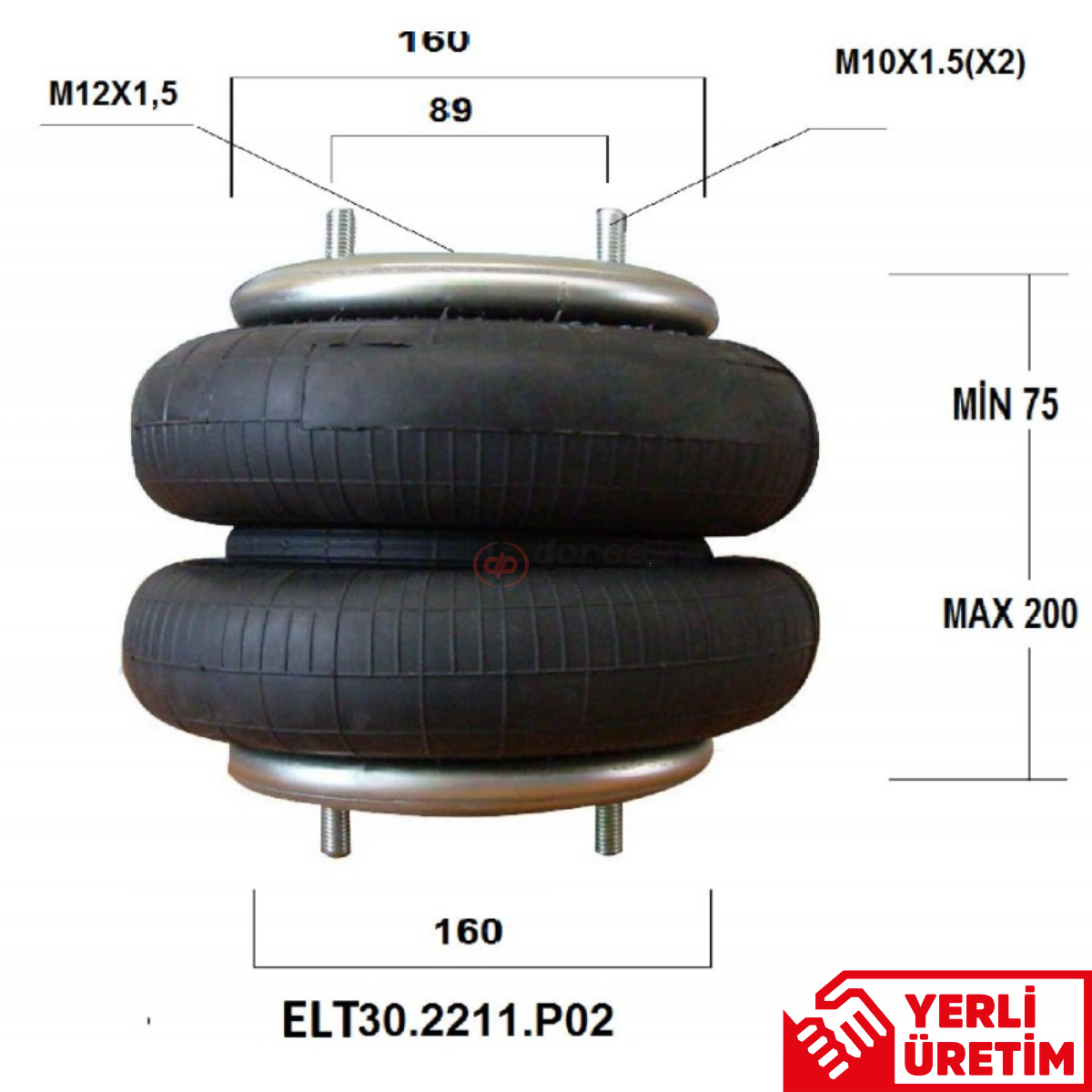 İKİ KATLI KÖRÜK DORSE DİNGİL KALDIRMA SAPLAMA E30.2211.P02