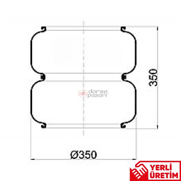 İKİ KATLI KÖRÜK FLANŞSIZ 350 LİK