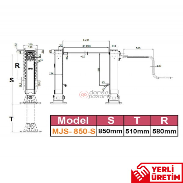 DORSE PARK AYAK 850 LİK SET 850S