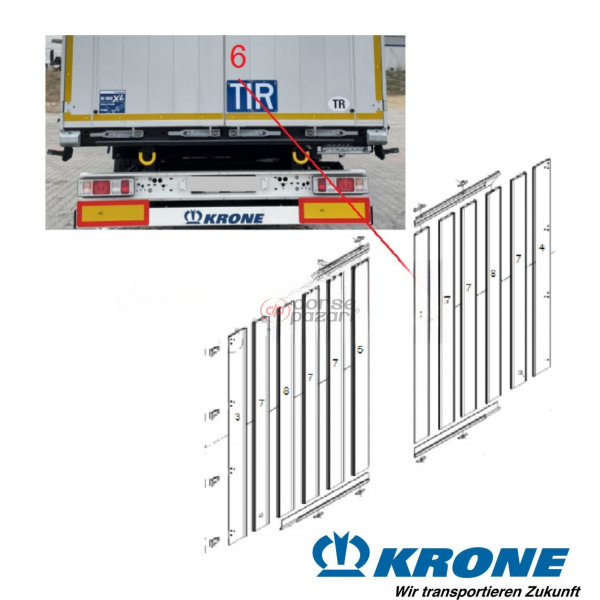 KRONE ARKA KAPI PROFİL SAĞ-SOL İÇ 3174 MM