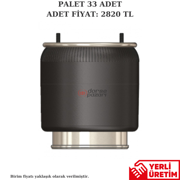 881 BPW TİPİ SÜSPANSİYON DORSE KÖRÜK KOMPLE METALLİ E 10.881.C 33 ADET
