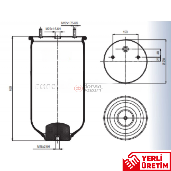 2619 SAF TİPİ SÜSPANSİYON DORSE KÖRÜK LASTİK