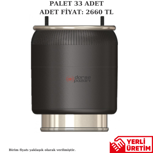 4881 BPW TİPİ SÜSPANSİYON DORSE KÖRÜK KOMPLE METALLİ E10.4881.C 33 ADET