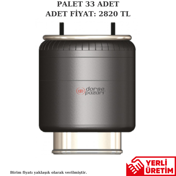 940 BPW TİPİ SÜSPANSİYON DORSE KÖRÜK KOMPLE METALLİ 33 ADET