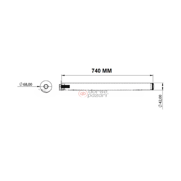 ÇAMURLUK BORUSU 740 MM BOY 1140007