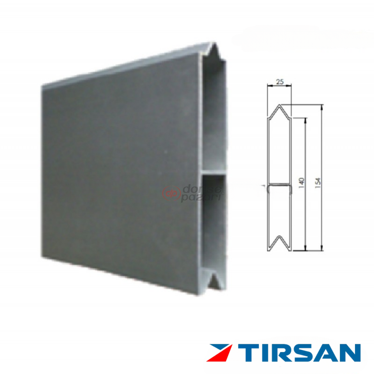 TIRSAN ALÜMİNYUM TAHTALIK PROFİL 324 CM TIRSAN YP 00110