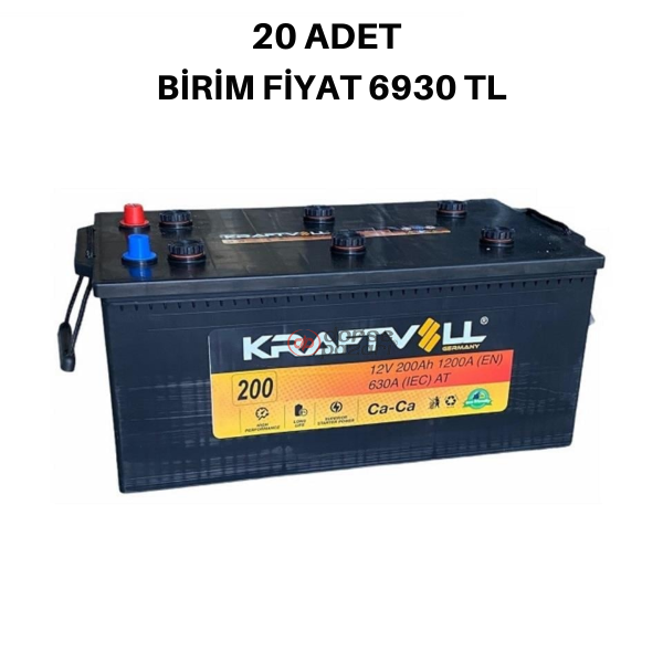 KRAFTVOLL 18020007 AKÜ 12 V 200 AH C (518X279X240) 20 ADET