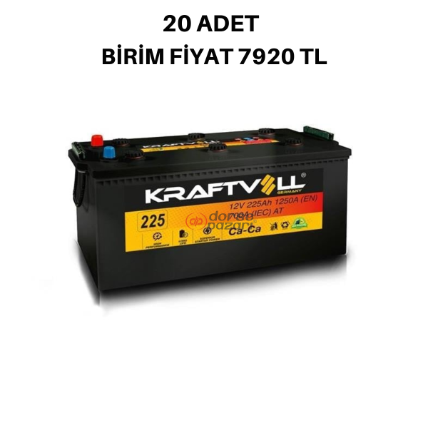 KRAFTVOLL 18020008 AKÜ 12 V 225 AH C (518X279X240) 20 ADET