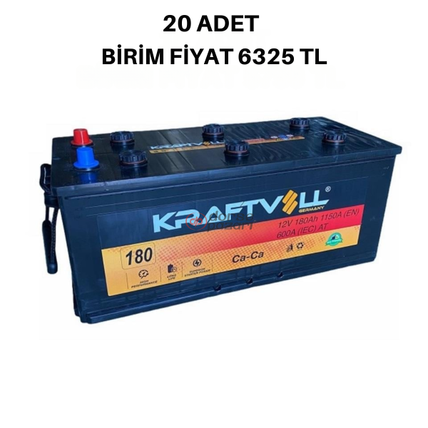 KRAFTVOLL 18020006 AKÜ 12 V 180 AH D5A (513X223X223) 20 ADET